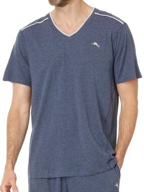 NEW Tommy Bahama® Mens Size Small Top Short Sleeve Heather Navy Blue